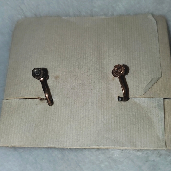 Vintage Sterling Silver MCM Sapphire Blue Tone Earrings NEW - Picture 7 of 8